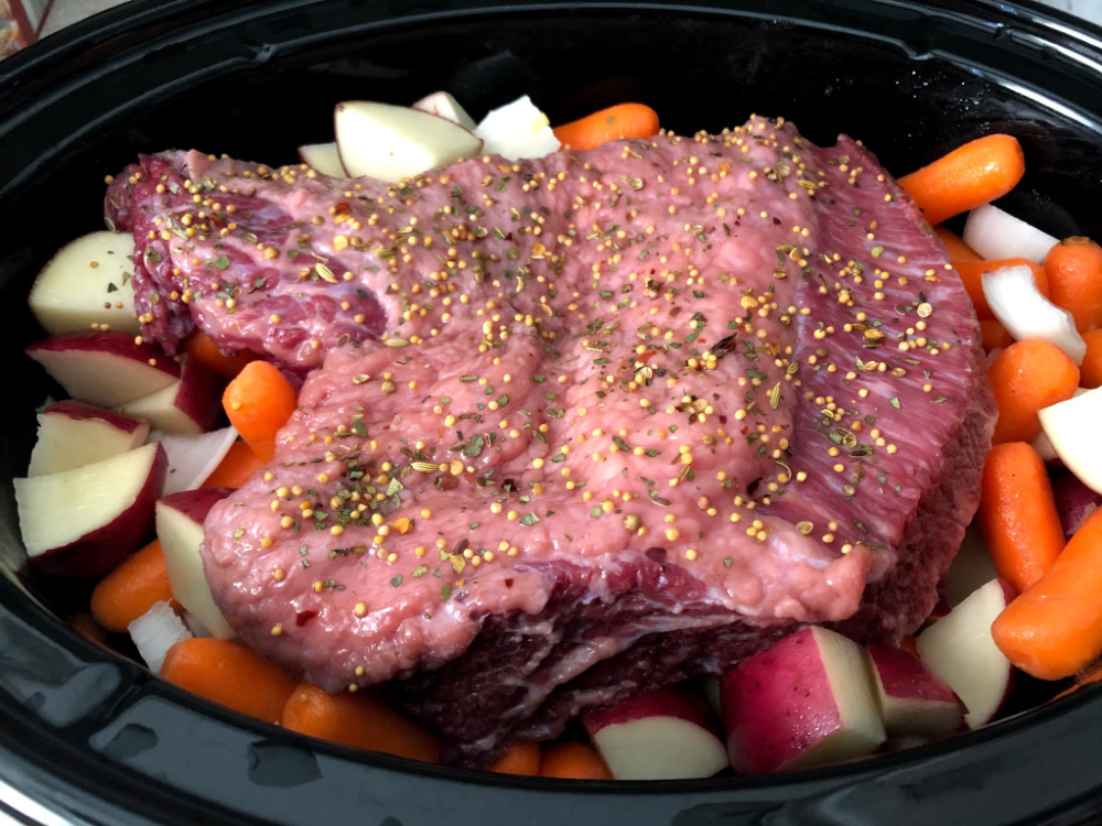 Slow cooker corned beef and cabbage