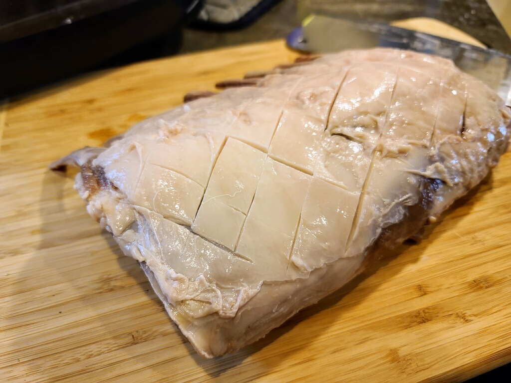 Air Fryer Rack of Lamb scoring