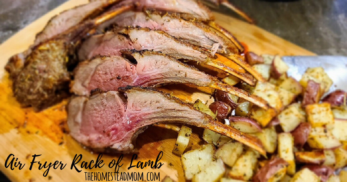 Air Fryer Rack of Lamb - The Homestead Mom